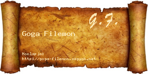 Goga Filemon névjegykártya